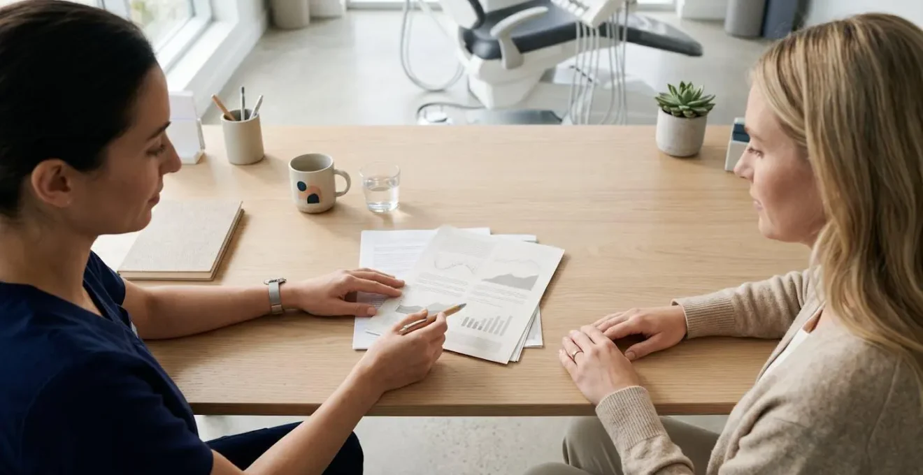Document de devis dentaire détaillé présenté lors d'une consultation professionnelle
