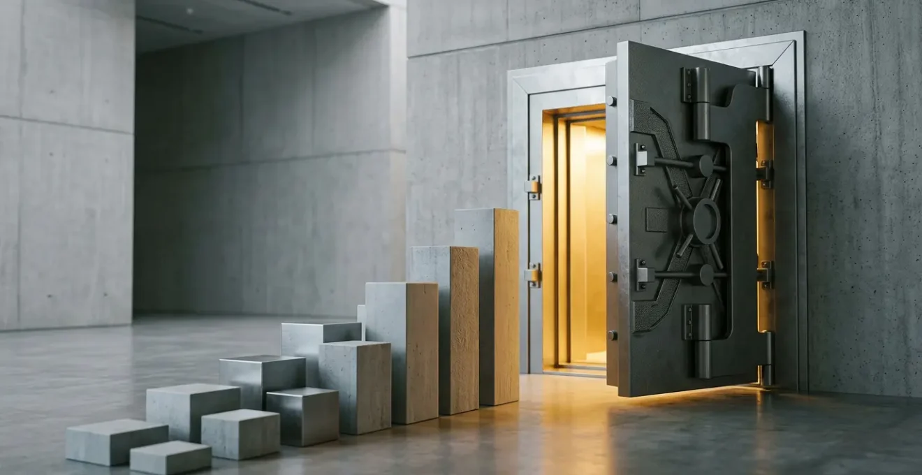 Forteresse symbolique représentant l'épargne retraite sécurisée et la constitution d'un capital à long terme