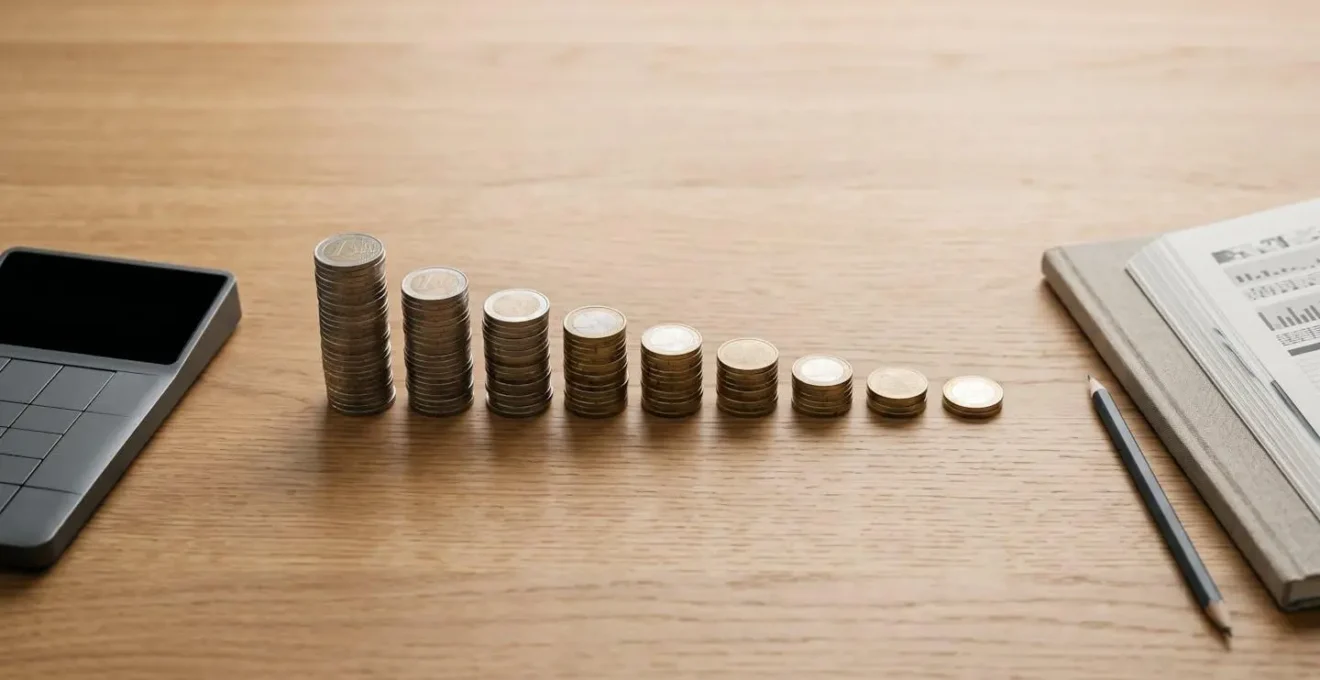 Représentation visuelle de l'érosion progressive du capital par les frais de gestion annuels sur le long terme