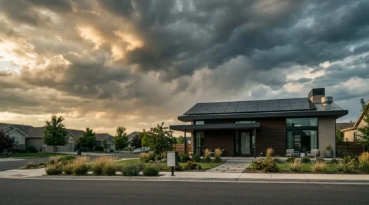 Pavillon résidentiel protégé face aux éléments climatiques extrêmes et équipements technologiques modernes