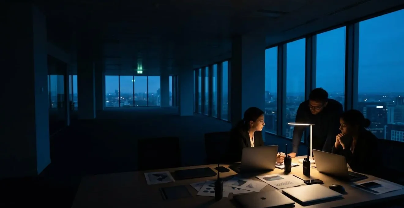 Cellule de crise cyber en intervention d'urgence nocturne